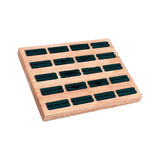 Maxbell 20 Slots Ring Tray Wooden Decoration for Earrings Ring Ladies Dark Green