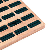 Maxbell 20 Slots Ring Tray Wooden Decoration for Earrings Ring Ladies Dark Green
