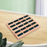 Maxbell 20 Slots Ring Tray Wooden Decoration for Earrings Ring Ladies Dark Green