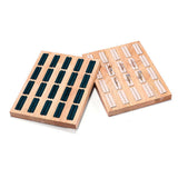 Maxbell 20 Slots Ring Tray Wooden Decoration for Earrings Ring Ladies Dark Green