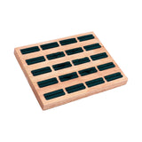 Maxbell 20 Slots Ring Tray Wooden Decoration for Earrings Ring Ladies Dark Green