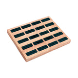 Maxbell 20 Slots Ring Tray Wooden Decoration for Earrings Ring Ladies Dark Green