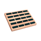 Maxbell 20 Slots Ring Tray Wooden Decoration for Earrings Ring Ladies Dark Green