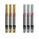 Maxbell 3x Car Tire Paint Pen Tyre Tread Marker Pens for Canvas Wood Fabric Gold