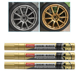 Maxbell 3x Car Tire Paint Pen Tyre Tread Marker Pens for Canvas Wood Fabric Gold