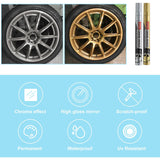 Maxbell 3x Car Tire Paint Pen Tyre Tread Marker Pens for Canvas Wood Fabric Gold