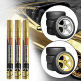 Maxbell 3x Car Tire Paint Pen Tyre Tread Marker Pens for Canvas Wood Fabric Gold