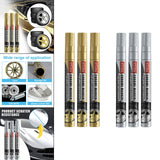 Maxbell 3x Car Tire Paint Pen Tyre Tread Marker Pens for Canvas Wood Fabric Gold