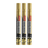Maxbell 3x Car Tire Paint Pen Tyre Tread Marker Pens for Canvas Wood Fabric Gold