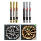 Maxbell 3x Car Tire Paint Pen Tyre Tread Marker Pens for Canvas Wood Fabric Gold