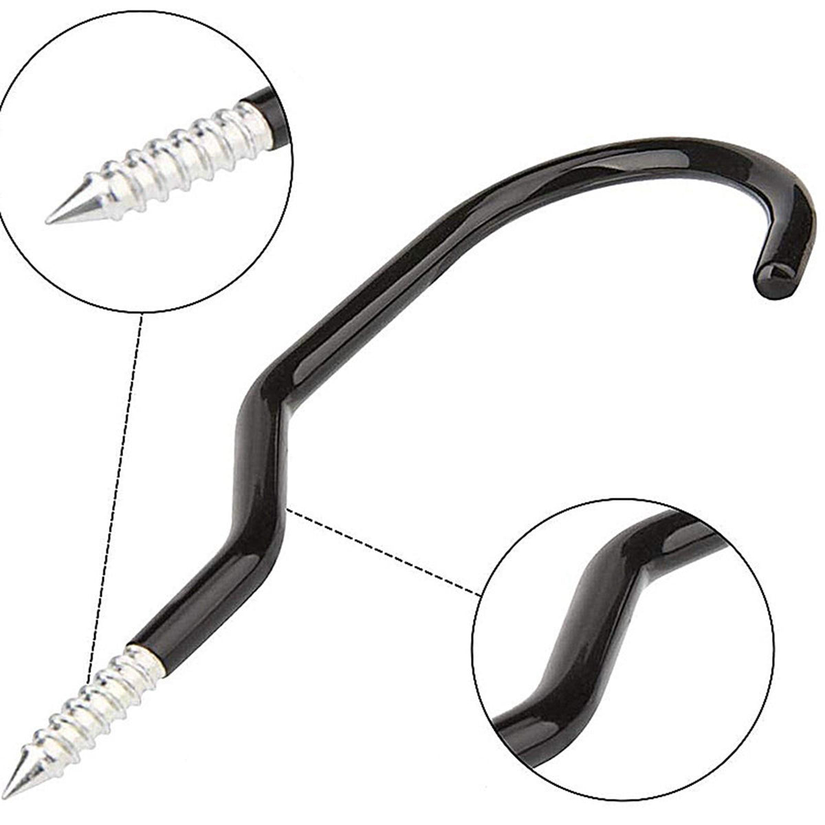 Maxbell 4Pieces Wall Hooks Coat Hooks Heavy Duty for Walls Farmhouse Black