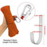 Maxbell Fishing Nylon Rope Set with Spring Hook Multipurpose for Magnet Fishing Orange