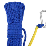 Maxbell Fishing Nylon Rope with Spring Hook for Magnet Fishing Retrieving Items Blue