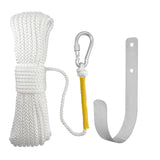 Maxbell Fishing Nylon Rope Set with Spring Hook Multipurpose for Magnet Fishing White