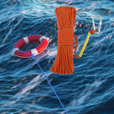 Maxbell Fishing Nylon Rope with Spring Hook for Magnet Fishing Retrieving Items Orange