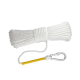 Maxbell Fishing Nylon Rope with Spring Hook for Magnet Fishing Retrieving Items White