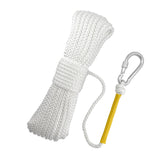 Maxbell Fishing Nylon Rope with Spring Hook for Magnet Fishing Retrieving Items White