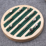 Maxbell Wooden Jewelry Display Holder Ornament for Ring Earrings Shop Window Green