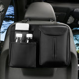 Maxbell Car Seat Back Organizer with Tissue Holder pocket Holder Durable Black
