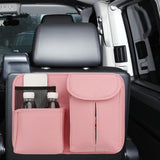 Maxbell Car Seat Back Organizer with Tissue Holder pocket Holder Durable Pink