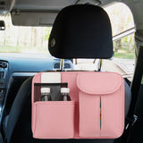 Maxbell Car Seat Back Organizer with Tissue Holder pocket Holder Durable Pink