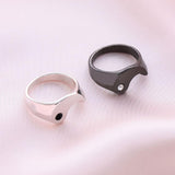 Maxbell Chinese Style Taiji Alloy Rings Black Silver for Women Men Party Jewelry