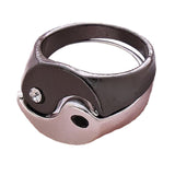 Maxbell Chinese Style Taiji Alloy Rings Black Silver for Women Men Party Jewelry