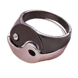 Maxbell Chinese Style Taiji Alloy Rings Black Silver for Women Men Party Jewelry