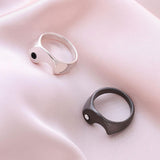 Maxbell Chinese Style Taiji Alloy Rings Black Silver for Women Men Party Jewelry