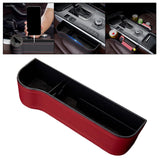 Maxbell Car Seat Gap Filler Plug in Holder PU Leather for Phones Cards Red