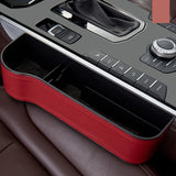 Maxbell Car Seat Gap Filler Plug in Holder PU Leather for Phones Cards Red