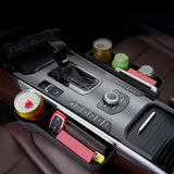 Maxbell Car Seat Gap Filler Plug in Holder PU Leather for Phones Cards Black