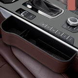 Maxbell Car Seat Gap Filler Plug in Holder PU Leather for Phones Cards Brown
