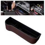 Maxbell Car Seat Gap Filler Plug in Holder PU Leather for Phones Cards Brown