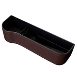 Maxbell Car Seat Gap Filler Plug in Holder PU Leather for Phones Cards Brown