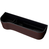 Maxbell Car Seat Gap Filler Plug in Holder PU Leather for Phones Cards Brown