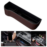 Maxbell Car Seat Gap Filler Plug in Holder PU Leather for Phones Cards Brown