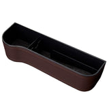Maxbell Car Seat Gap Filler Plug in Holder PU Leather for Phones Cards Brown