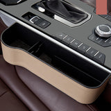 Maxbell Car Seat Gap Filler Plug in Holder PU Leather for Phones Cards Beige