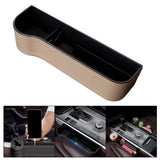 Maxbell Car Seat Gap Filler Plug in Holder PU Leather for Phones Cards Beige