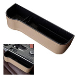Maxbell Car Seat Gap Filler Plug in Holder PU Leather for Phones Cards Beige