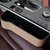 Maxbell Car Seat Gap Filler Plug in Holder PU Leather for Phones Cards Beige
