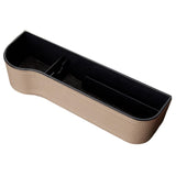 Maxbell Car Seat Gap Filler Plug in Holder PU Leather for Phones Cards Beige