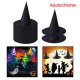 Maxbell 14x Pointed Top Halloween Witch Hats Cosplay Wide Brim Costume for Party Adults 37cmx35cm