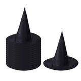 Maxbell 14x Pointed Top Halloween Witch Hats Cosplay Wide Brim Costume for Party Adults 37cmx35cm