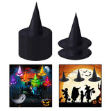 Maxbell 14x Pointed Top Halloween Witch Hats Cosplay Wide Brim Costume for Party Adults 37cmx35cm