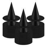 Maxbell 14x Pointed Top Halloween Witch Hats Cosplay Wide Brim Costume for Party Adults 37cmx35cm