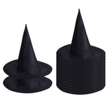 Maxbell 14x Pointed Top Halloween Witch Hats Cosplay Wide Brim Costume for Party Adults 37cmx35cm