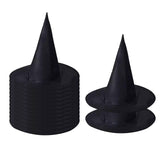 Maxbell 14x Pointed Top Halloween Witch Hats Cosplay Wide Brim Costume for Party Adults 37cmx35cm