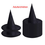 Maxbell 14x Pointed Top Halloween Witch Hats Cosplay Wide Brim Costume for Party Adults 37cmx35cm